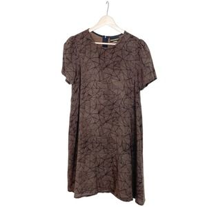 Nooworks Olive Green Faceted Print Molly Dress Size Large